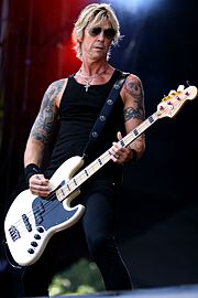 Duff McKagan was the band's bassist from 1985 until 1997, returning in 2016. 14-06-08 RiP Walking Papers Duff McKagan 2.JPG