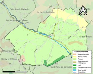 Mapa de colores que muestra el uso de la tierra.