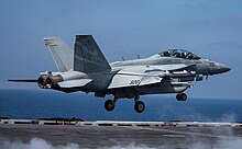 VAQ-131 EA-18G Growler launching from USS George H.W. Bush in 2017 170606-N-YL257-107 (35098389996).jpg