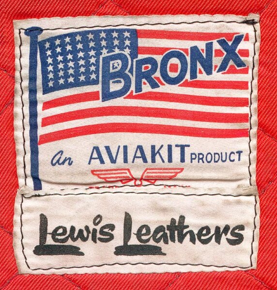 File:1950s Lewis Leathers Bronx label.jpg