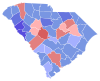 Blue counties were won by West and red counties were won by Watson