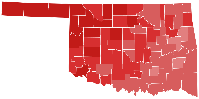 File:2014 United States Senate special election in Oklahoma results map by county.svg