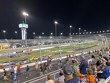 The cars getting the green flag after a restart in the 2021 race 2021 Federated Auto Parts 400 from frontstretch.jpeg