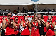 Deutsch: Beachhandball Weltmeisterschaften 2022; Tag 2: 22. Juli 2022 – Frauen, Vorrunde, Deutschland-Norwegen 0:2 (19:14, 27:20) English: 2022 Beach handball World Championships; Day 2: 22 July – Women Preliminary Round – Germany-Norway 0:2 (19:14, 27:20)