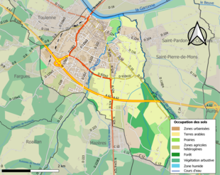 Mappa a colori che mostra l'uso del suolo.