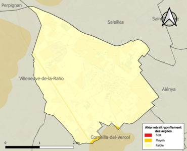 Carte des zones d'aléa retrait-gonflement des argiles.