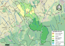 Mapa de colores que muestra el uso de la tierra.