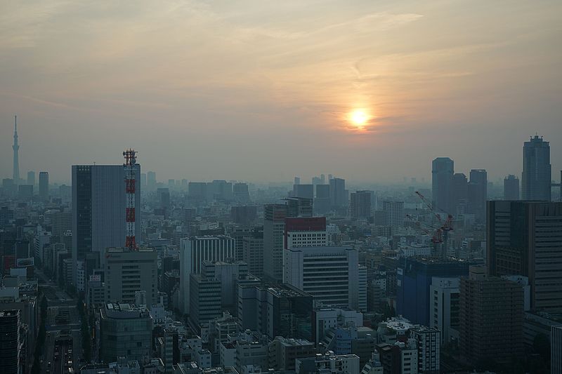 File:A sunrise and skyscrapers as seen from Shiodome, Tokyo.jpg