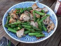 Abalones with asparagus