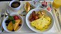 Beispiel für ein Frühstück auf einem Langstreckenflug in der Business-Klasse bei Air France