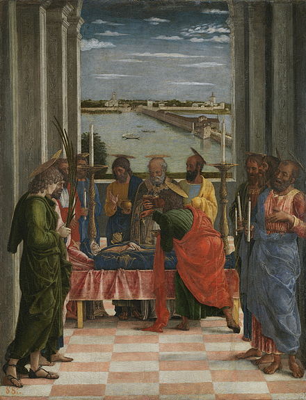 La Mort de la Vierge de Mantegna  (détail)
