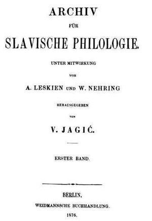 Archiv Für Slavische Philologie