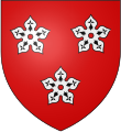 Arms of Hamilton: Gules, three cinquefoils ermine