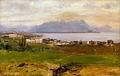 100. Silvio Poma, Veduta del Lago di Lecco e la punta di Bellagio, 1885-1890