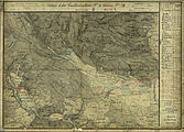 Der Westen von Vöslau mit Gainfarn (links), um 1873 (Aufnahmeblatt der Landesaufnahme)
