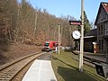Gleisanlagen und Bahnsteig am Bahnhof Schwarzburg