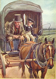 Barkis conduit David à Yarmouth (Harold Copping).