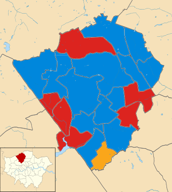 Barnet UK Kommunalwahlen 1990 map.svg