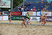 Deutsch: Beachhandball Europameisterschaften 2019 (Beach handball Euro); Tag 6: 7. Juli 2019 – Spiel um Platz Drei, Frauen, Kroatien-Niederlande 0:2 (14:23, 20:22) English: Beach handball Euro; Day 6: 7 July 2019 – Women's Bronze Medal Match – Croatia-Netherlands 0:2 (14:23, 20:22)