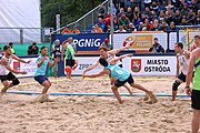 Deutsch: Beachhandball Europameisterschaften 2019 (Beach handball Euro); Tag 6: 7. Juli 2019 – Männerfinale, Dänemark-Norwegen 2:0 (25:18, 19:16) English: Beach handball Euro; Day 6: 7 July 2019 – Men's Final – Denmark-Norway 2:0 (25:18, 19:16)