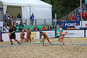 Deutsch: Beachhandball Europameisterschaften 2019 (Beach handball Euro); Tag 6: 7. Juli 2019 – Frauenfinale, Dänemark-Ungarn 2:0 (18:12, 23:22) English: Beach handball Euro; Day 6: 7 July 2019 – Women's Final – Denmark-Hungary 2:0 (18:12, 23:22)