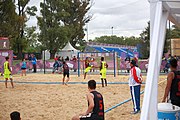 Deutsch: Beachhandball bei den Olympischen Jugendspielen 2018; Tag 5, 10. November 2018; Jungs, Platzierungsrunde - Venezuela-Paraguay 2:0 English: Beach handball at the 2018 Summer Youth Olympics at 11 October 2018 – Boys Consolation Round – Venezuela-Paraguay 2:0