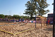 Deutsch: Beachhandball bei den Olympischen Jugendspielen 2018; Tag 3, 9. Oktober 2018; Jungs, Vorrunde, Gruppe B - Kroatien-Paraguay 2:0 English: Beach handball at the 2018 Summer Youth Olympics at 9 October 2018 – Boys Preliminary Round Group B‎ – Croatia-Paraguay 2:0