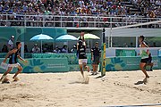 Deutsch: Beachvolleyball bei den Olympischen Jugendspielen 2018; Tag 11, 17. Oktober 2018; Jungen, Spiel um Platz 3 – Argentinien-Ungarn 2:0 (21–15/21–15) English: Beach volleyball at the 2018 Summer Youth Olympics at 17 October 2018 – Bronze Medal Match – Argentina-Hungary 2:0 (21–15/21–15)