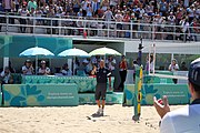 Deutsch: Beachvolleyball bei den Olympischen Jugendspielen 2018; Tag 11, 17. Oktober 2018; Jungen, Spiel um Platz 3 – Argentinien-Ungarn 2:0 (21–15/21–15) English: Beach volleyball at the 2018 Summer Youth Olympics at 17 October 2018 – Bronze Medal Match – Argentina-Hungary 2:0 (21–15/21–15)