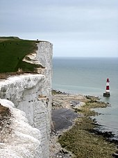 Beachy Head and lighthouse, one of Eastbourne's landmarks