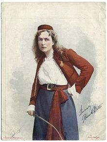 Blanche Bates as Cigarette in David Belasco's Broadway production of Under Two Flags (1901) Blanche-Bates-Cigarette-1901.jpg