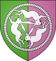 "Three rabbits" motif Coat of arms of Corbenay, France