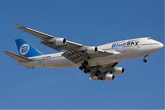 An Armenian Blue Sky Boeing 747-400. Blue Sky Boeing 747-400 KvW.jpg