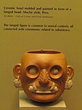 Thumbnail for File:Bowl in form of fanged head - Moche pottery in the American Museum of Natural History - DSC06075.JPG