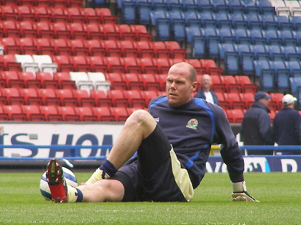 Friedel warming up for Blackburn Rovers