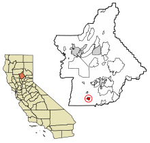 Butte County California beépített és be nem épített területek Gridley Highlighted 0631260.svg