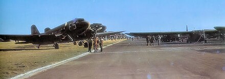 C-47s with Gliders of the 62d Troop Carrier Group preparing for the Airborne drop over the Rhine during "Operation Varsity.
