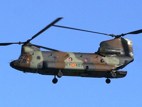 A Spanish CH-47 Chinook.