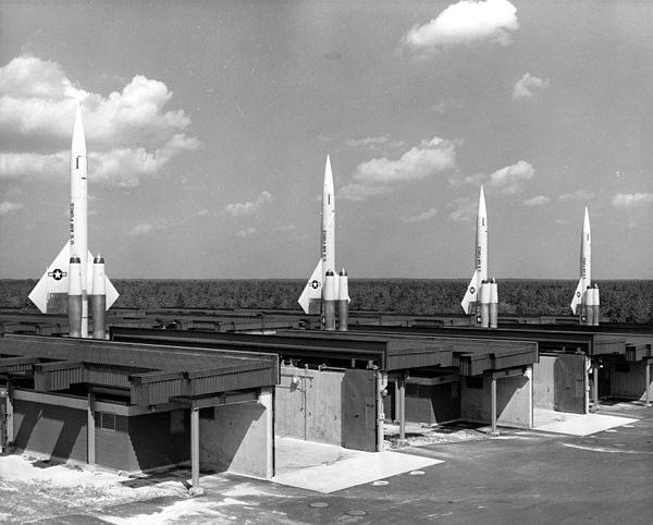 A CIM-10 Bomarc missile battery at Fort Dix