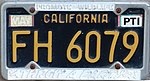 Plaque d'immatriculation en Californie Remorque 1960s.jpg