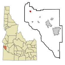 Canyon County Idaho Incorporated and Unincorporated areas Parma Highlighted.svg