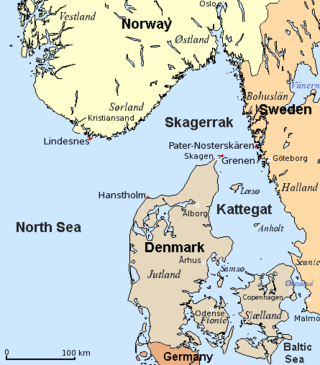 <span class="mw-page-title-main">Skagerrak</span> Sea between Denmark, Norway and Sweden