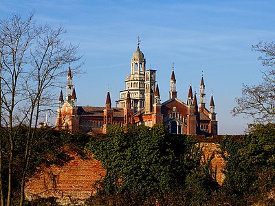 Die Certosa Blick von den Mauern, die sie von der umliegenden Landschaft trennen.