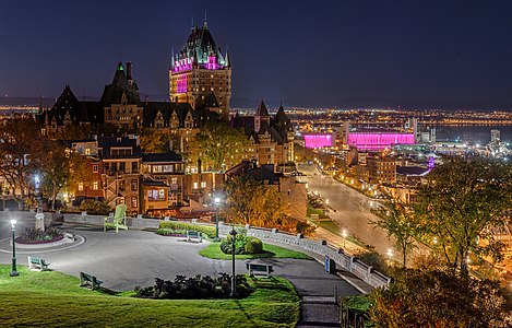 "Château_Frontenac_at_night,_Quebec_Ville,_Canada.jpg" by User:Wilfredor