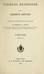 Charles Auchester: an American edition of 1891 Charles Auchester by Elizabeth Sheppard.jpg