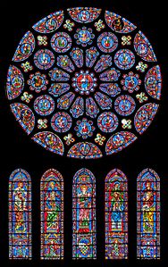 South transept rose window of Chartres Cathedral (1221–1230)