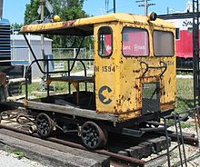 A former Chessie System speeder at the Linden Railroad Museum, Linden, Indiana Chessie System speeder, Linden, Indiana.jpg