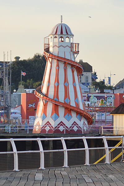 Helter skelter at Clacton Pier, in the English county of Essex