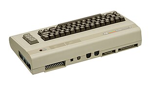 Commodore 64 ports (from left: Joy1, Joy2, Power, ROM cartridge, RF-adj, RF modulator, A/V, Serial 488 bus, Tape, User) Commodore-64-Computer-BL.jpg