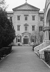 The eastern building and main entrance of the convent built in 1855